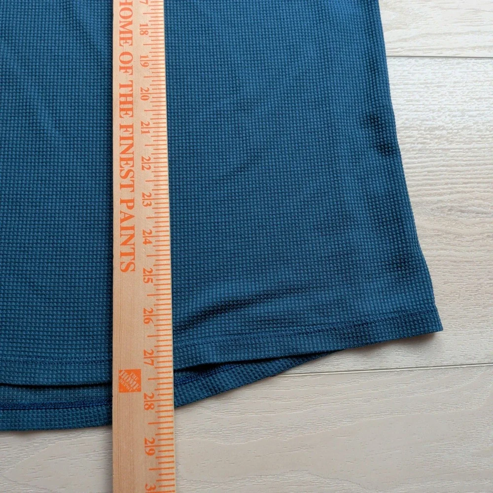 Lululemon Henley Long Sleeve Shirt Mens Large Blue Waffle Knit‎
